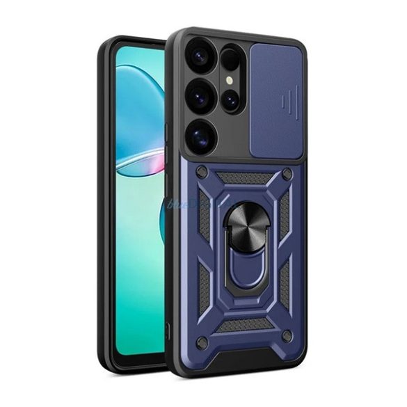 Protector de telefon din silicon Defender (rezistent la șocuri, inel de reținere, protector de cameră) CUTTING BLUE Samsung Galaxy S25 Ultra (SM-S938)