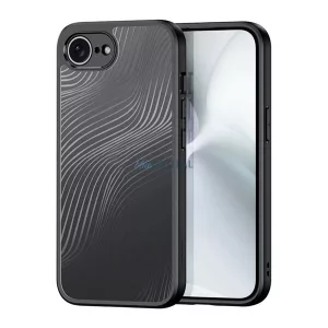 HUSĂ! - DUX DUCIS AIMO silicon telefon protector (rezistent la șocuri, protecția camerei, mat, val) BLACK Apple iPhone SE 4 (2025)