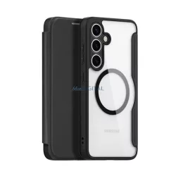   HUSĂ! - DUX DUCIS SKIN X PRO Carcasă permanentă cu efect de piele (FLIP, deschidere laterală, RFID, MagSafe) NEGRU Samsung Galaxy S25 Plus (SM-S936)
