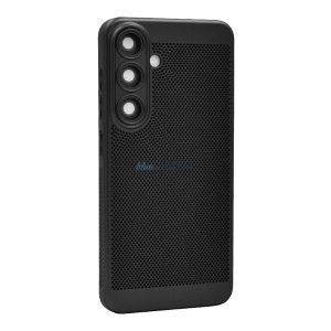 Protecție din plastic pentru telefon (respirabilă, cu găuri, protecție pentru cameră) BLACK Samsung Galaxy S25 (SM-S931)
