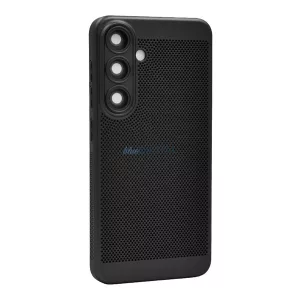 HUSĂ! - Husă din plastic pentru telefon (respirabilă, perforată, protector pentru cameră) BLACK Samsung Galaxy S25 Plus (SM-S936)