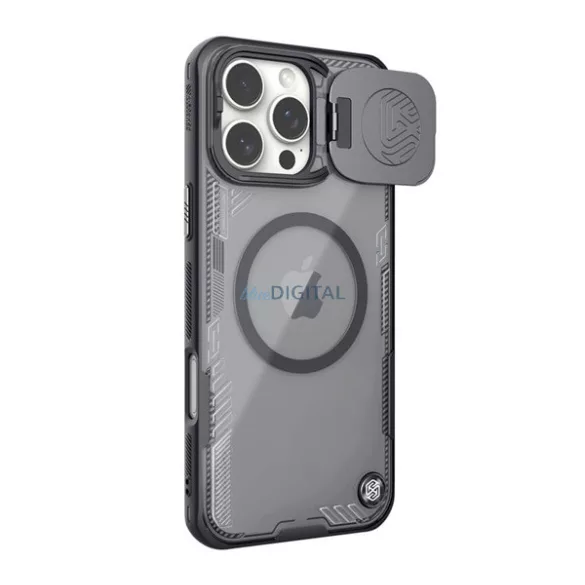 HUSĂ! - NILLKIN ICEBLADE PROP silicon telefon protector (rezistent la șocuri, protector de cameră, MagSafe) BLACK Apple iPhone 16 Pro