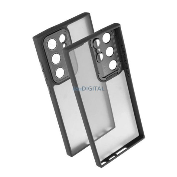 Silicon protector de telefon (rezistent la șocuri, spate acrilic, protector de cameră) BLACK Samsung Galaxy S25 Ultra (SM-S938)