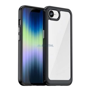 Silicon protector de telefon (rezistent la șocuri, spate transparent) BLACK Apple iPhone SE 4 (2025)