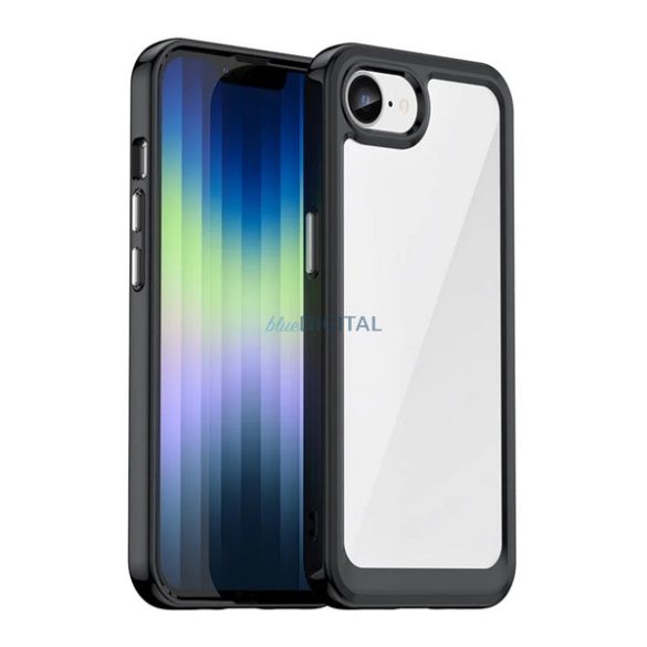 Silicon protector de telefon (rezistent la șocuri, spate transparent) BLACK Apple iPhone SE 4 (2025)