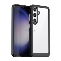   HUSĂ! - Silicon protector de telefon (rezistent la șocuri, spate transparent) BLACK Samsung Galaxy S25 Plus (SM-S936)