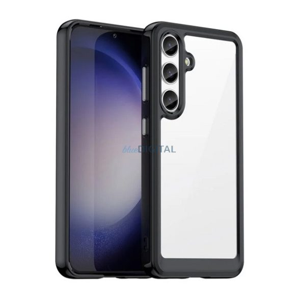 Silicon protector de telefon (rezistent la șocuri, spate transparent) BLACK Samsung Galaxy S25 Plus (SM-S936)