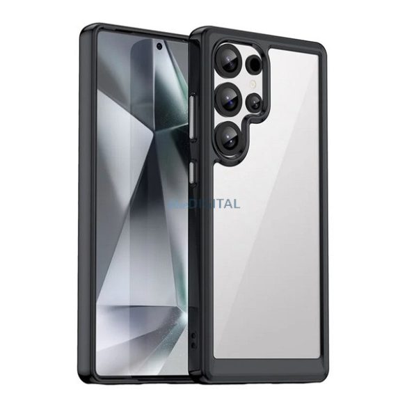 Silicon protector de telefon (rezistent la șocuri, spate transparent) BLACK Samsung Galaxy S25 Ultra (SM-S938)