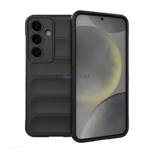 HUSĂ! - Silicon protector de telefon (rezistent la șocuri, protecție cameră 3D) BLACK Samsung Galaxy S25 (SM-S931)