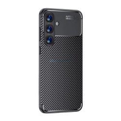   Silicon protector de telefon (rezistent la șocuri, călcâi pernă de aer, model de carbon) BLACK Samsung Galaxy A26 5G (SM-A266)