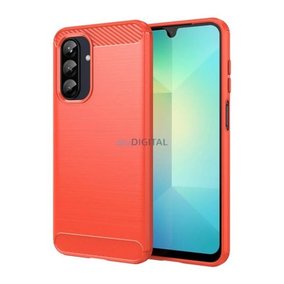 Protector de telefon din silicon (rezistent la impact, călcâi cu bule, periat, model carbon) PIROS Samsung Galaxy A26 5G (SM-A266)
