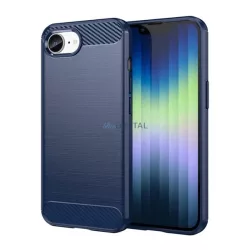   HUSĂ! - Silicon protector de telefon (rezistent la impact, bubble heel, periat, model de carbon) CUTTING BLUE Apple iPhone SE 4 (2025)
