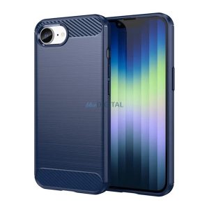 Silicon protector de telefon (rezistent la impact, bubble heel, periat, model de carbon) CUTTING BLUE Apple iPhone SE 4 (2025)