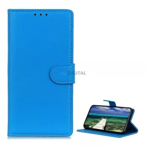 HUSĂ! - Carcasă permanentă, efect piele (FLIP, deschidere laterală, desktop, premium) LIGHT BLUE Samsung Galaxy A26 5G (SM-A266)