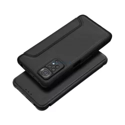   HUSĂ! - Carcasă Standing, efect piele (FLIP, deschidere laterală, rezistență la șocuri, toc cu bule, protecție cameră foto, model carbon) BLACK Samsung Galaxy S25 Plus (SM-S936)