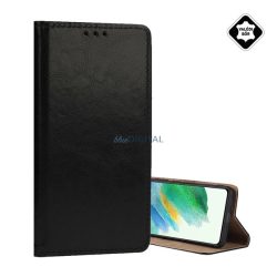   Husă permanentă, piele naturală (FLIP, deschidere laterală, desktop) BLACK Samsung Galaxy A26 5G (SM-A266)