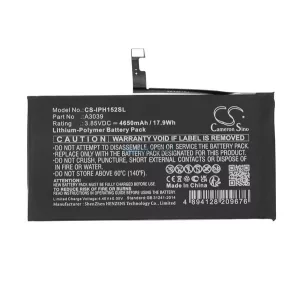 CAMERON SINO Baterie Li-Polimer (3.85V / 4650mAh, compatibil Apple A3039) BLACK Apple iPhone 15 Plus