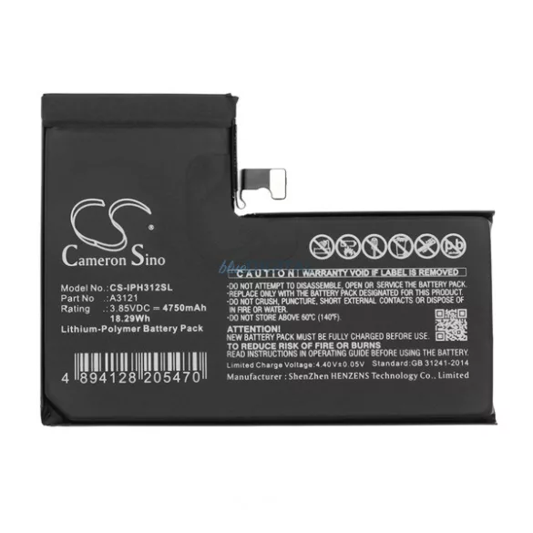 CAMERON SINO Baterie Li-Polimer (3.85V / 4750mAh, compatibil Apple A3121) BLACK Apple iPhone 15 Pro Max