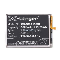   CAMERON SINO Baterie Li-Polimer (3.85V / 5000mAh, compatibil Samsung EB-BA156ABY) BLACK Samsung Galaxy A15 5G (SM-A156), Galaxy A15 4G (SM-A155)