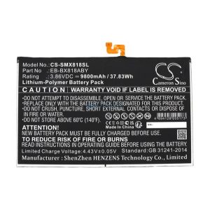 CAMERON SINO Baterie Li-Polymer (3.86V / 9800mAh, compatibil Samsung EB-BX818ABY) BLACK Samsung Galaxy Tab S9 Plus LTE (SM-X816), Galaxy Tab S9 Plus WIFI (SM-X810)