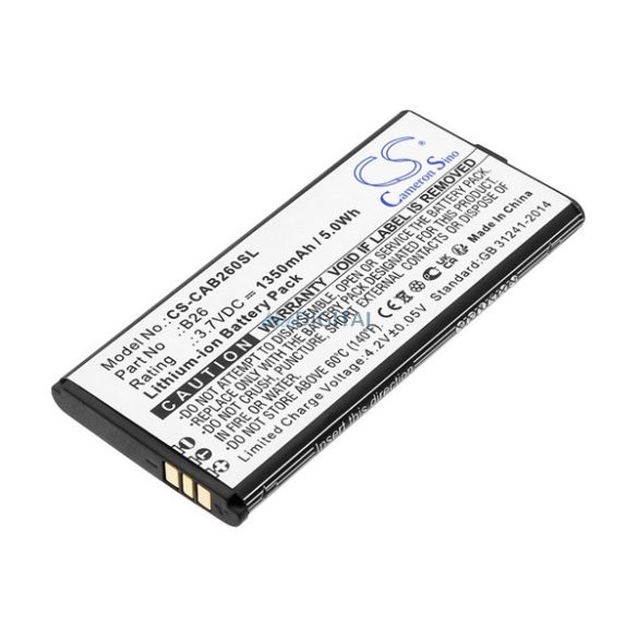 Baterie CAMERON SINO Li-Ion (3.7V / 1350mAh, compatibilă cu CAT B26) BLACK CAT B26