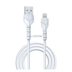   DEVIA KINTONE cablu de date (USB - lightning, 10W, încărcător rapid, 100cm, șiret) ALB