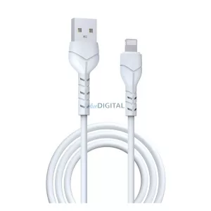 DEVIA KINTONE cablu de date (USB - lightning, 10W, încărcător rapid, 100cm, șiret) ALB