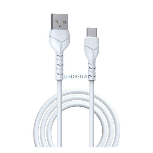 DEVIA KINTONE cablu de date (USB - Type-C, 10W, încărcător rapid, 100cm, șiret) WHITE