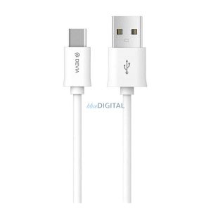 DEVIA cablu de date (USB - Type-C, 10W, încărcător rapid, 100cm) WHITE