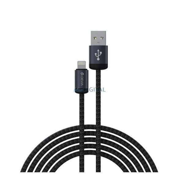 DEVIA GRACIOUS cablu de date (USB - Tip-C, 12W, încărcător rapid, 100cm, șiret) NEGRU