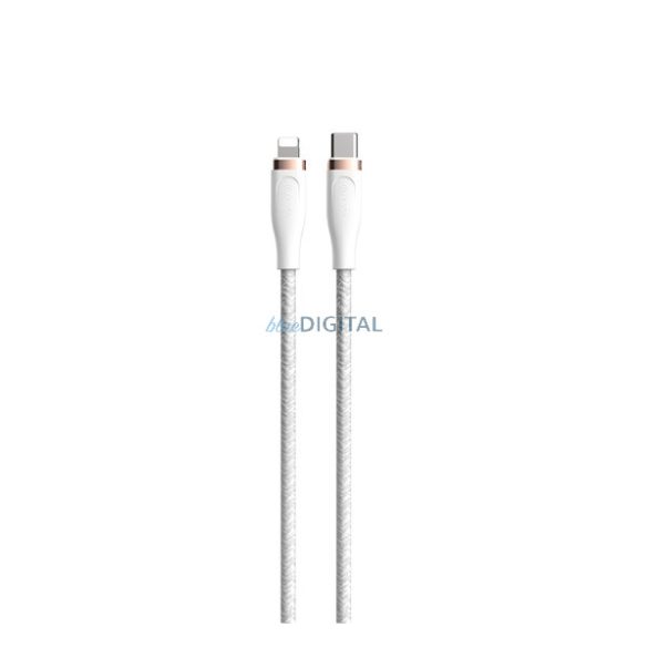 DEVIA STAR cablu de date (Type-C - lightning, 27W, 150cm, șiret) WHITE