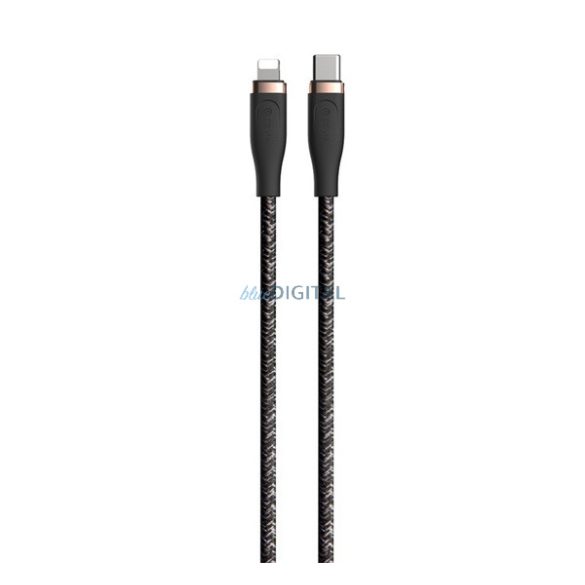 DEVIA STAR cablu de date (Type-C - lightning, 27W, 150cm, șiret) NEGRU
