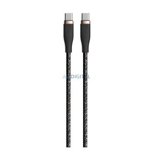 DEVIA STAR cablu de date (Tip-C - Tip-C, 60W, încărcător rapid PD, 150cm, șiret) NEGRU