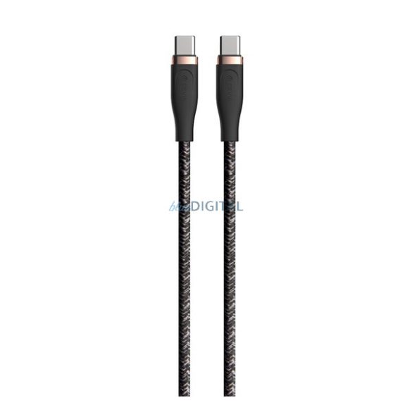 DEVIA STAR cablu de date (Tip-C - Tip-C, 60W, încărcător rapid PD, 150cm, șiret) NEGRU