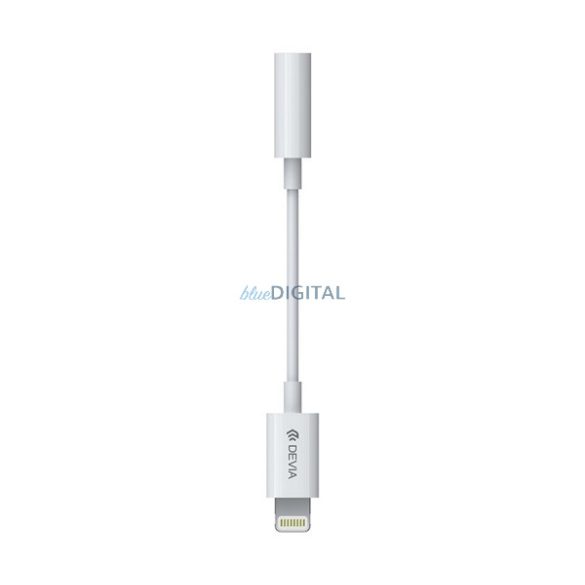 DEVIA cablu adaptor audio (mufă jack 3,5 mm - fulger, 12 cm) ALB