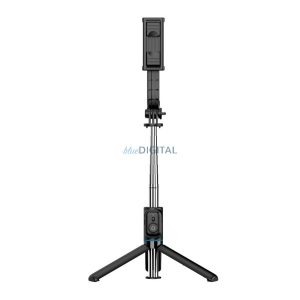 DEVIA C10 selfie stick (universal, suport trepied, reglabil, telecomandă bluetooth, 96cm, dimensiune 4.7-7") NEGRU