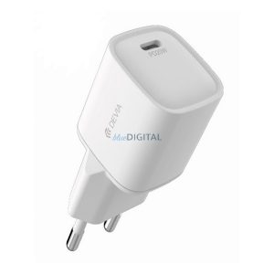 DEVIA SMART MINI încărcător de rețea cu priză Type-C (20W, încărcător rapid PD) ALB