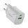 Încărcător de rețea DEVIA SMART Tip-C + priză USB (30W, încărcător rapid PD. GaN) ALB