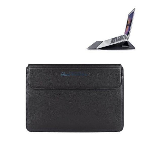 Geantă DEVIA reclinabilă, efect piele LAPTOP/NOTEBOOK/TABLET (universal, desktop, ultra-subțire, dimensiune 16") BLACK