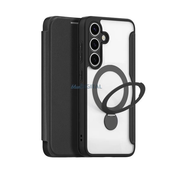 DUX DUCIS SKIN X PRO Carcasă Standing Leather Effect (FLIP, deschidere laterală, RFID, anti-reflexie, MagSafe) NEGRU Samsung Galaxy S25 Plus (SM-S936)