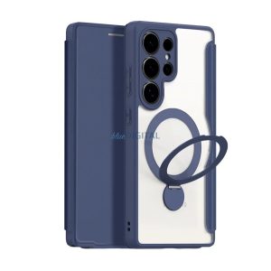 DUX DUCIS SKIN X PRO Carcasă Standing Leather Effect (FLIP, deschidere laterală, RFID, anti-reflexie, MagSafe) CUSHION BLUE Samsung Galaxy S25 Ultra (SM-S938)