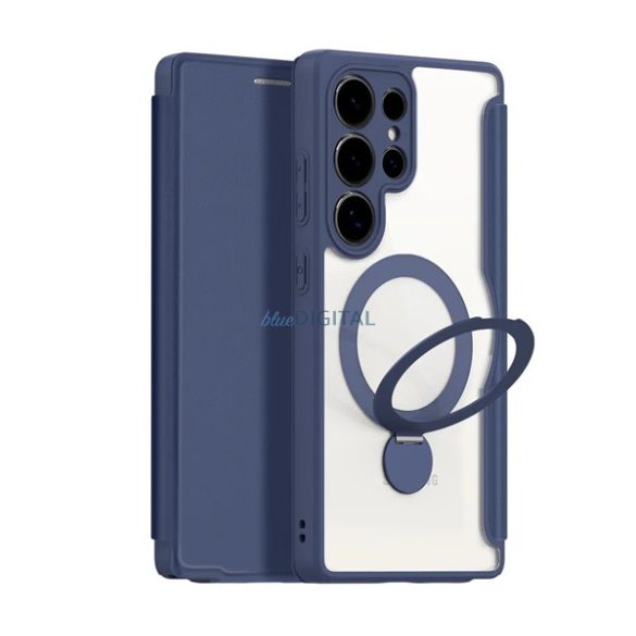 DUX DUCIS SKIN X PRO Carcasă Standing Leather Effect (FLIP, deschidere laterală, RFID, anti-reflexie, MagSafe) CUSHION BLUE Samsung Galaxy S25 Ultra (SM-S938)
