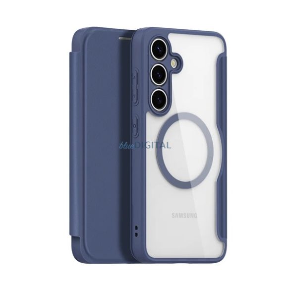 DUX DUCIS SKIN X PRO Carcasă Standing Leather Effect (FLIP, deschidere laterală, RFID, MagSafe) CUSHION BLUE Samsung Galaxy S25 Plus (SM-S936)