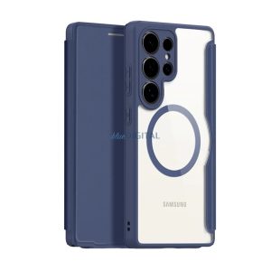 DUX DUCIS SKIN X PRO Carcasă Standing Leather Effect (FLIP, deschidere laterală, RFID, MagSafe) CUSHION BLUE Samsung Galaxy S25 Ultra (SM-S938)