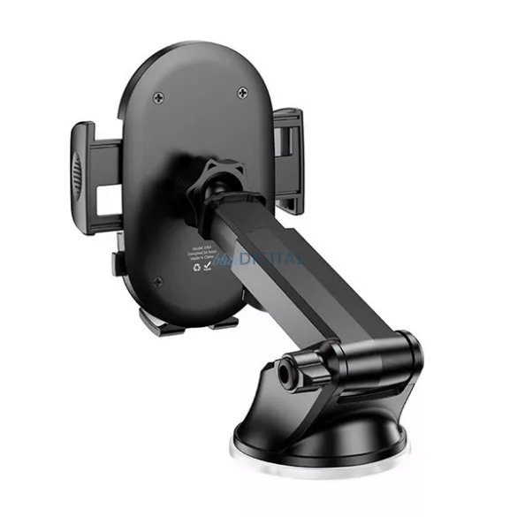 Transmițător FM bluetooth HOCO E85 2 prize USB+Type-C (v5.4, 20W, încărcător rapid, afișaj LED) NEGRU