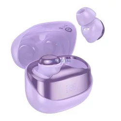   HOCO EW200 căști bluetooth STAREO (v5.4, TWS, afișaj LED, microfon + încărcător) LILA