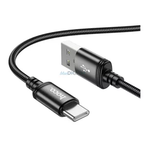 HOCO X89 cablu de date (USB - Tip-C, 3A, încărcător rapid, 100cm, șiret) NEGRU