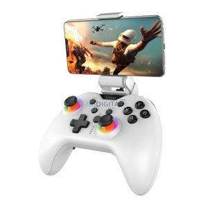 Controler fără fir IPEGA (v5.1, baterie 500mAh, RGB, compatibil iOS/Android/PC/PS3/PS4/Nintendo Switch) ALB
