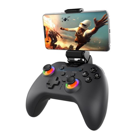 Controler fără fir IPEGA (v5.1, baterie 500mAh, RGB, compatibil iOS/Android/PC/PS3/PS4/Nintendo Switch) NEGRU