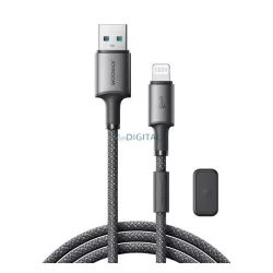   JOYROOM UNLIMITED cablu de date (USB - lightning, 3A, încărcător rapid, 120cm + organizator magnetic de cablu) GREY